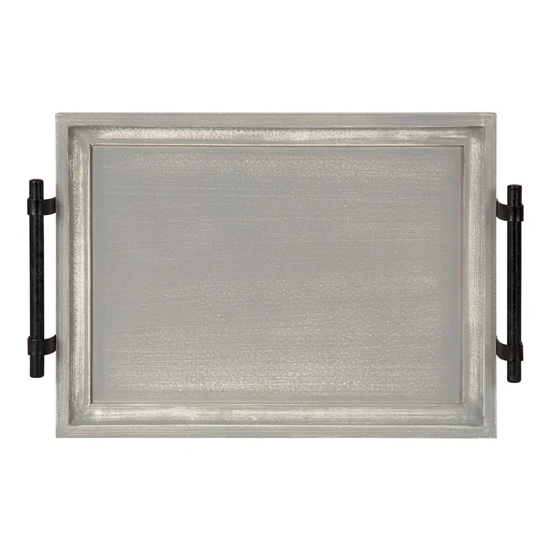 Kate and Laurel Bruillet Wooden Footed Tray - 12x16