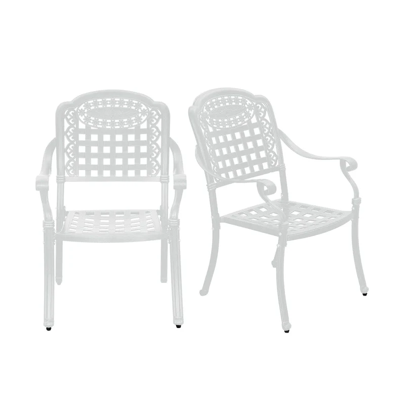 Clihome Cast Aluminum Patio Dining Chairs (Set of 2)