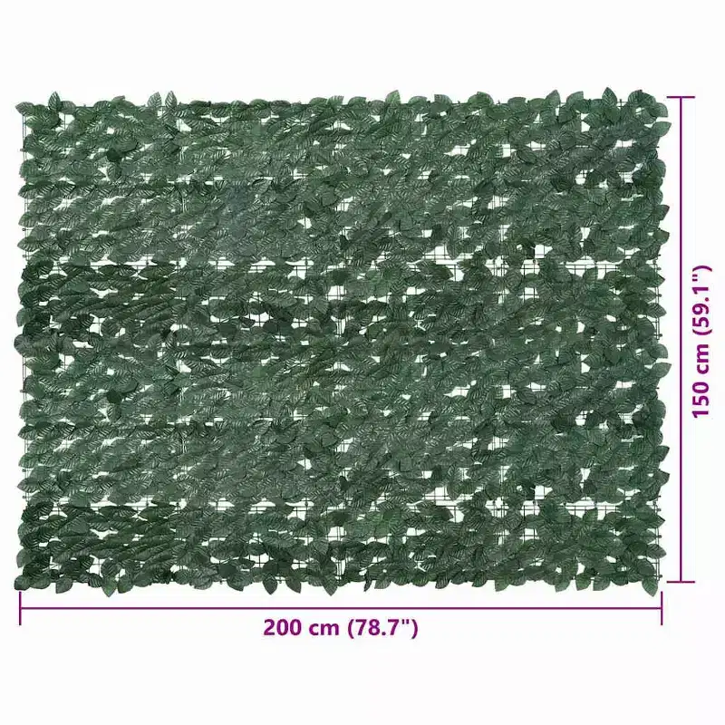 vidaXL Screen Dark green Polyethylene, fabric 78.7 x 59.1 in