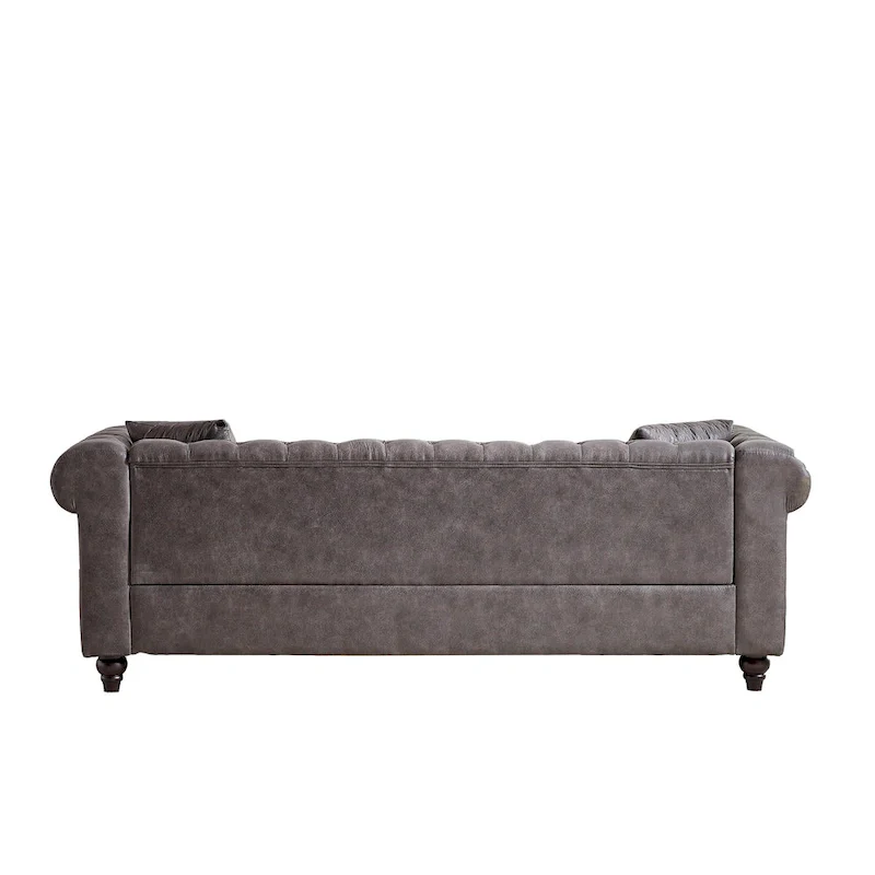 Chesterfield 85.5 Tech Fabric 3-seater Sofa with Cushions