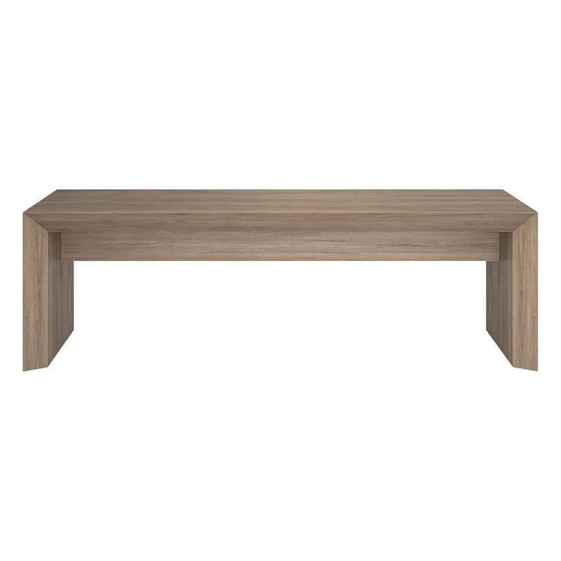 Natural Wood 48 Rectangular Coffee Table with Sled Base