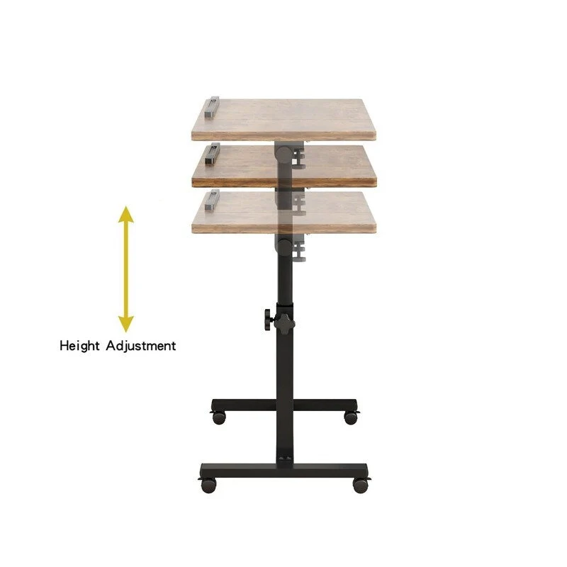 Wheels Height Adjustable Tray Table - 23.6D x 15.9W x 35H