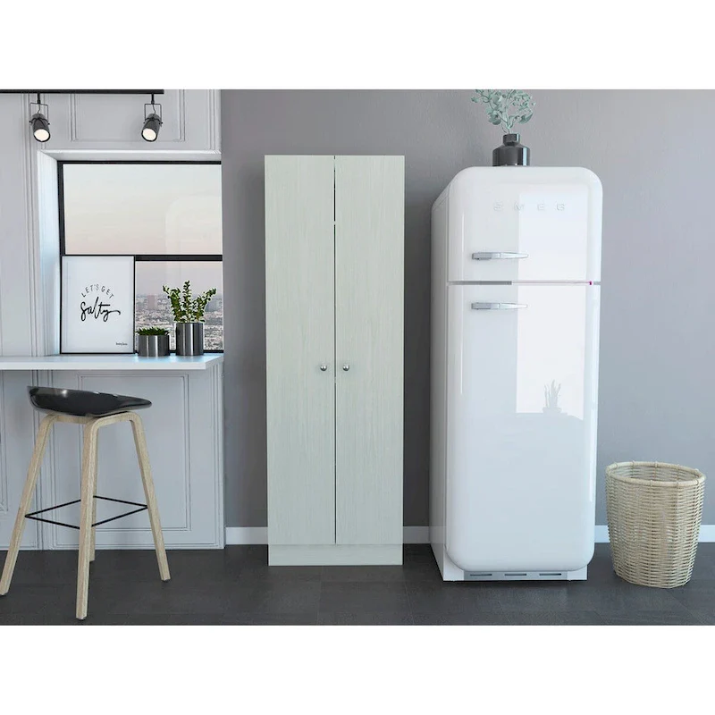 White / Black / Oak Freestanding Storage Cabinet with 10 Shelves