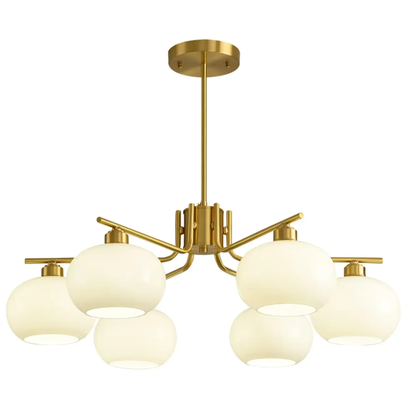 Modern Glass Globe Chandelier Adjustable Hanging Length