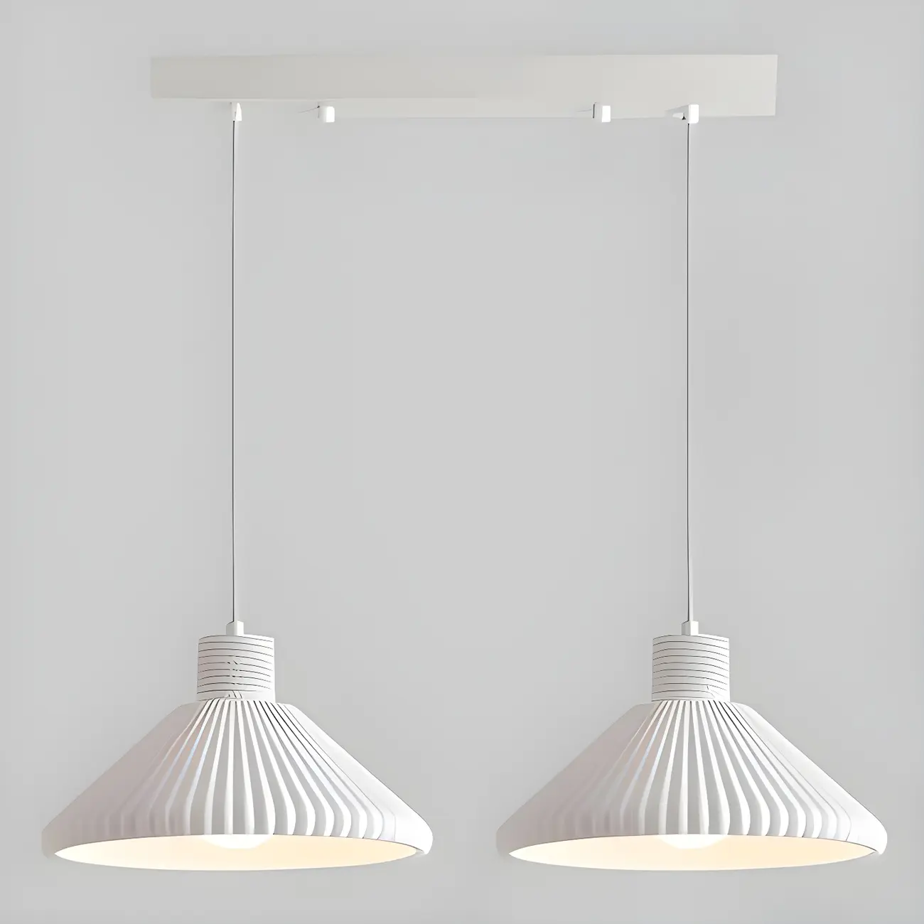 Modern Beige Cone Island Pendant Light Adjustable for Kitchen