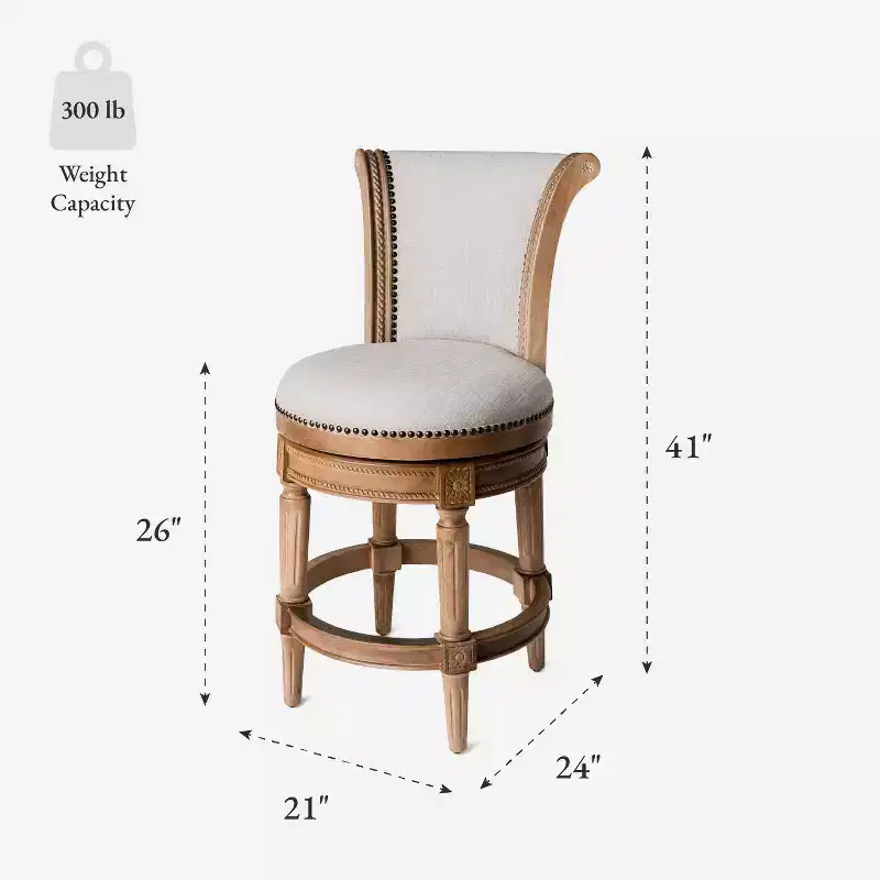 Maven Lane Pullman Swivel Counter Height Bar Stools with Fabric