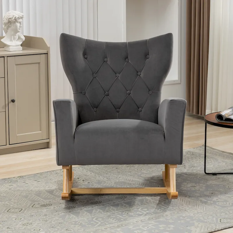 Tufted Rocking Chair Single Sofa Accent Rocker