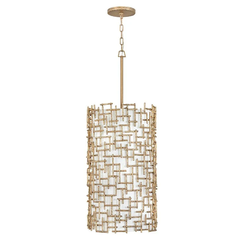 Fredrick Ramond Farrah 42  Tall Single Pendant with White Fabric Shade