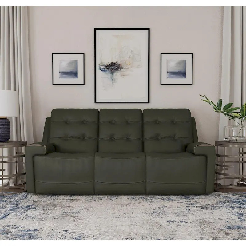 Iris Top Grain Leather Power Reclining Sofa with Power Headrests by Flexsteel