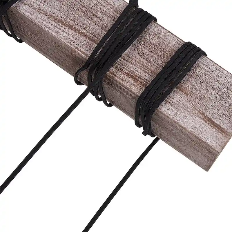 8-light Wooden Rope Kitchen Island Linear Pendant - Black
