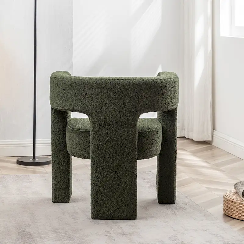 28 Wide Boucle Upholstered Square Armchair