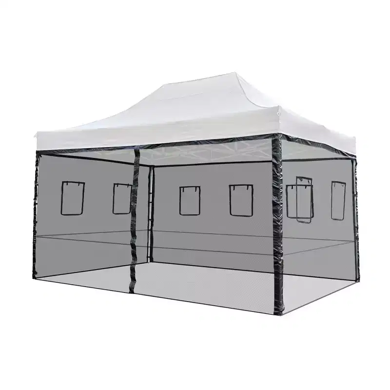 Instahibit 4 Mesh Sidewalls for 15x10 Ft Pop Up Canopy Tent with Windows Food Vendor Fair
