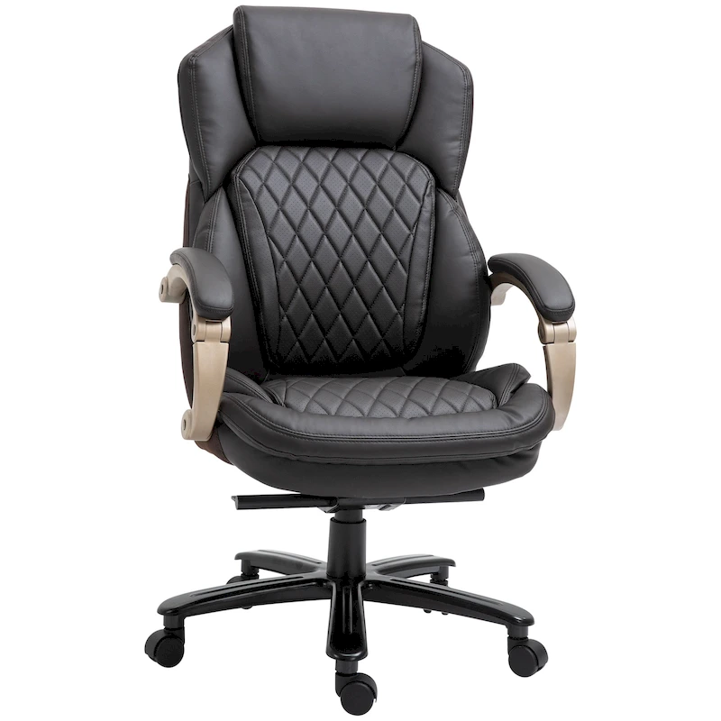 Vinsetto Heavy Duty Office Chair 350lbs Capacity, Mesh & Faux Leather, Rocker Ergonomic, Adjustable Height with Wheels