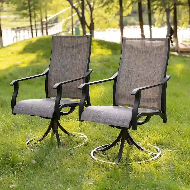 Nuu Garden Patio 2-Piece Textilene Swivel Chairs
