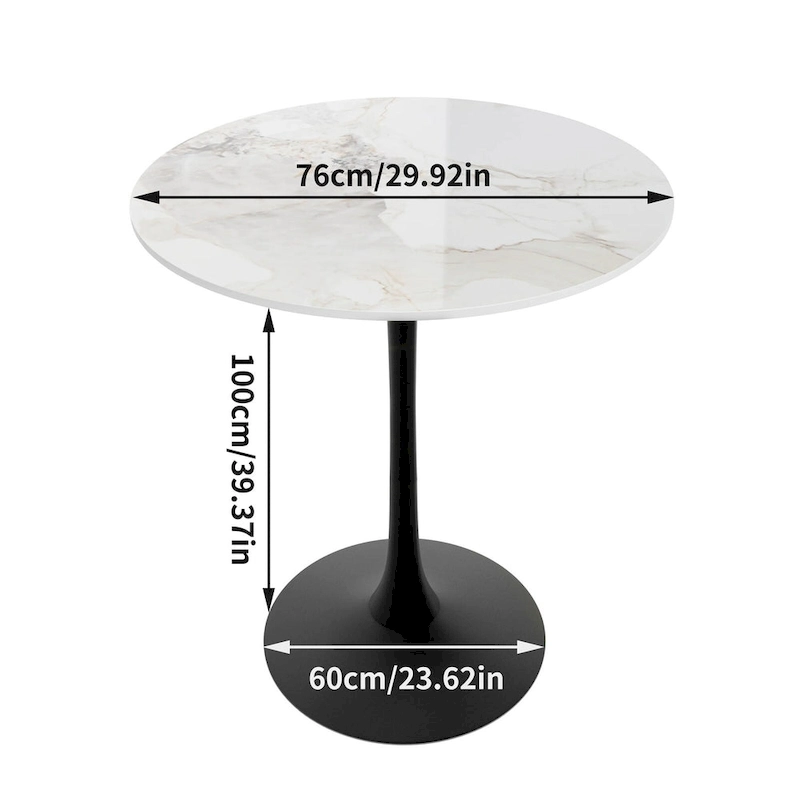 39.37  High Bar Table Round Cafe Bistro Pub Cocktail Kitchen Table Sintered Stone-top