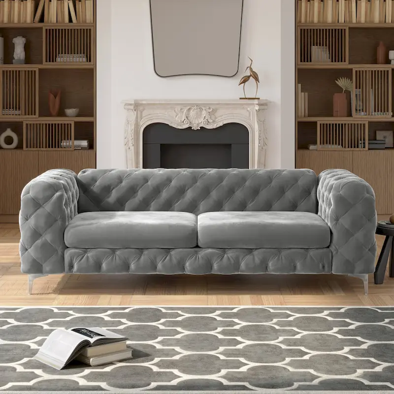 Corvus Aosta Tufted Velvet Chesterfield Sofa
