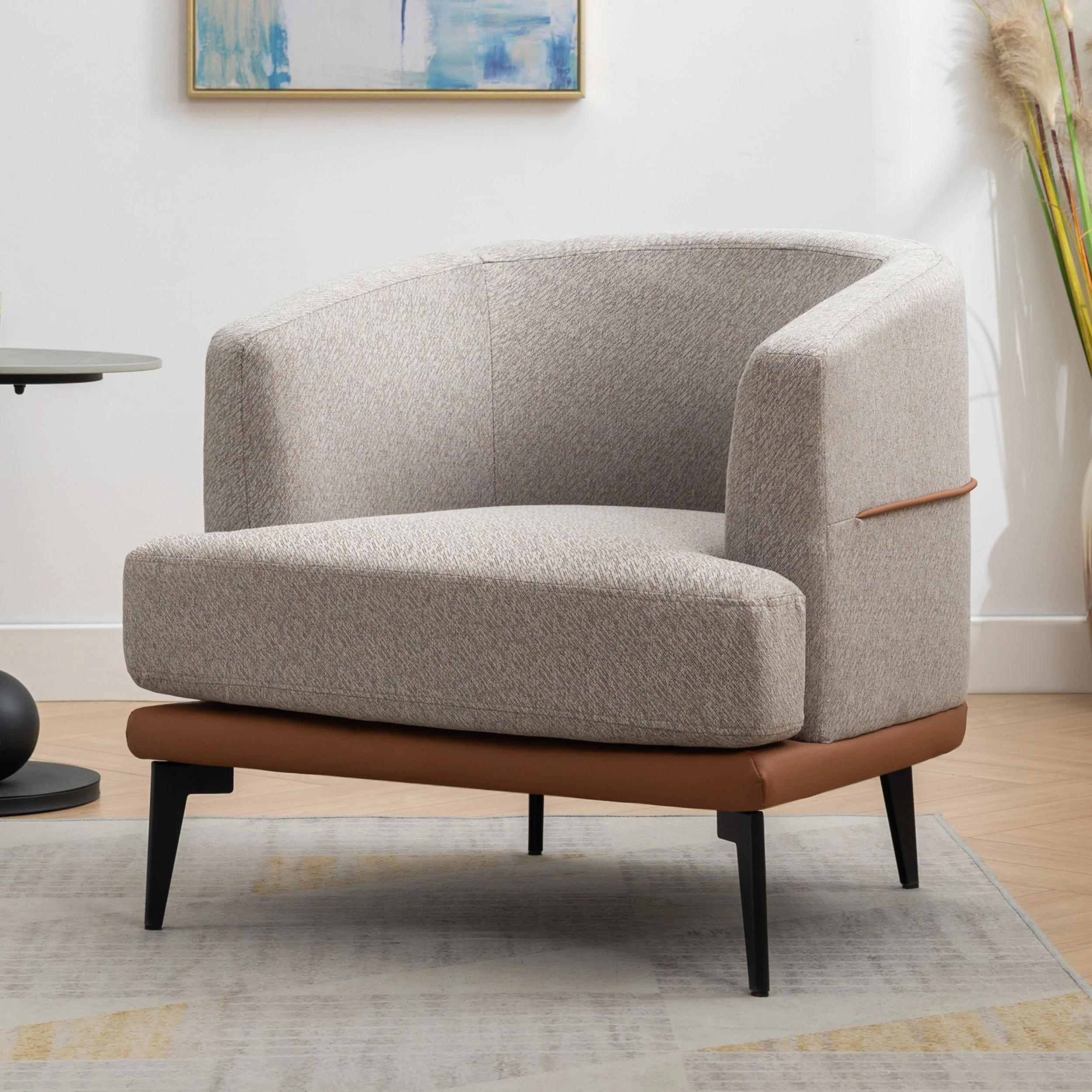 Walker Edison | Modern Two-tone Barrel Accent Chair