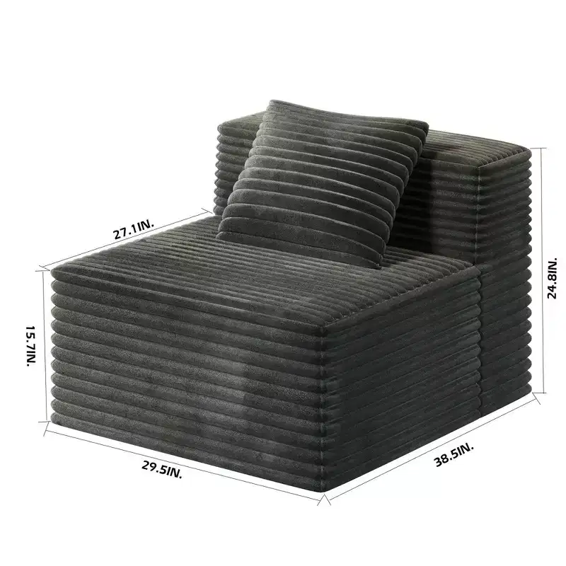 Whisen Modular Sectional Sofa with Chaise, L Shaped Cloud Couch, No Assembly Required