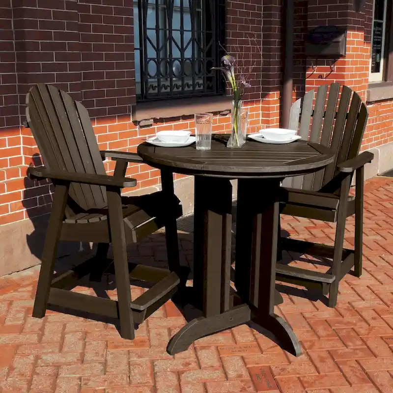 Highwood Commercial 3-Piece Adirondack 36 Bistro Counter Height Dining Set