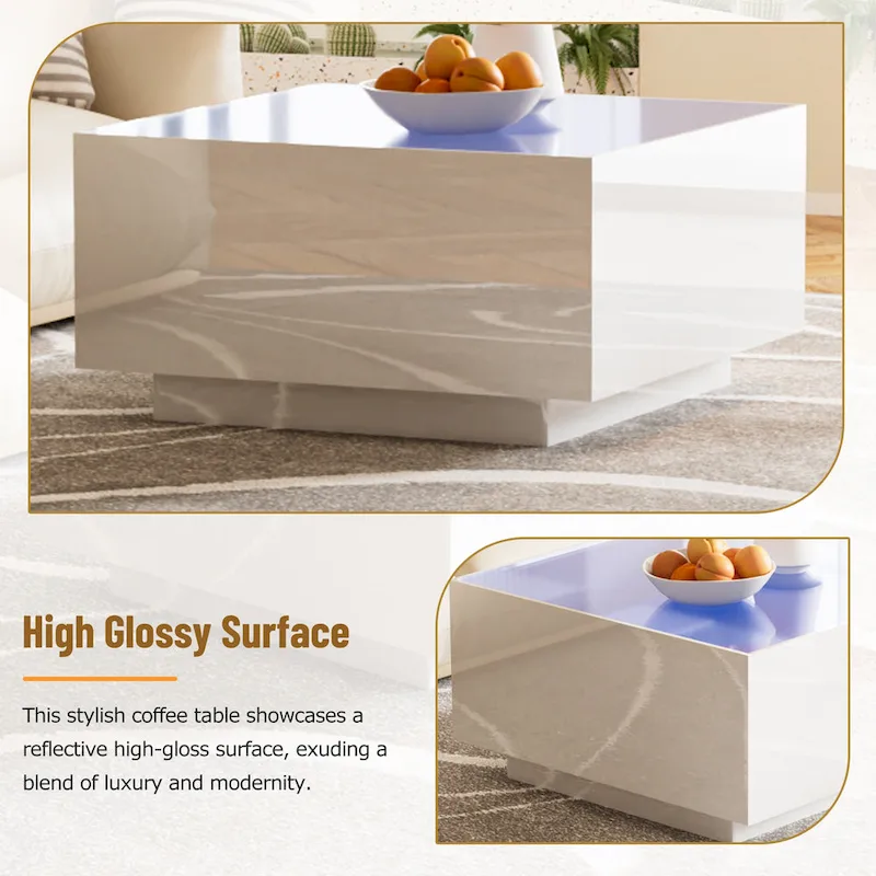 Square High Glossy Coffee Table
