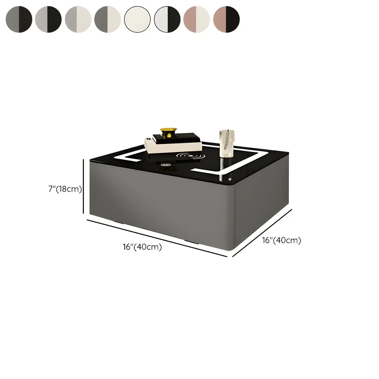 Modern Floating Stone Top Nightstand with Drawer