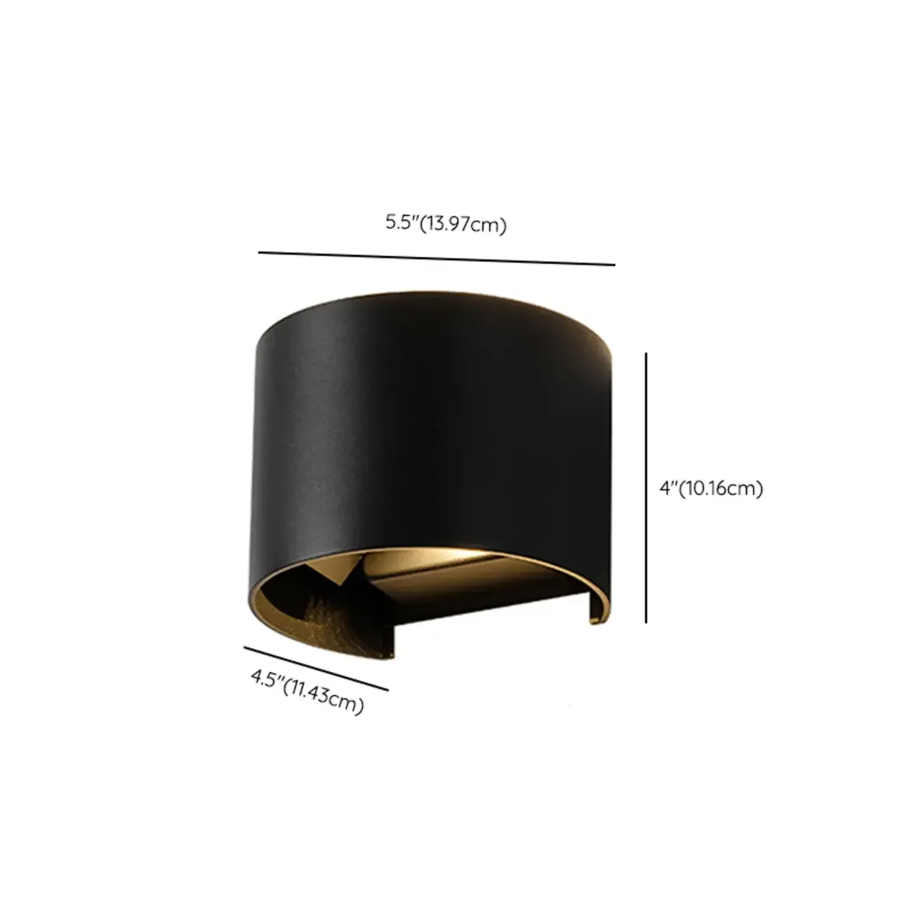 Modern Black Glass LED Wall Mount Sconce with Hardwired