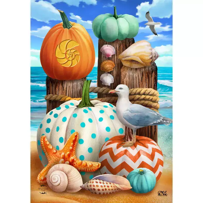 Briarwood Lane House Flag 40x28 For Outdoor Seaside Fall For Fall House Flag