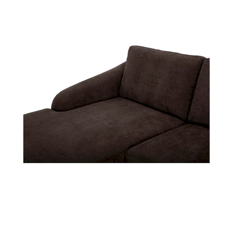 Drew Sectional with Reversible Chaise, Dark Brown - 98 X 59.2 X 33.5