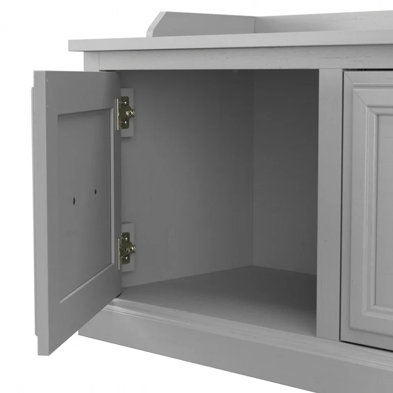 Entryway Hall Tree & Shoe Bench Set, White Ash/Gray/Brown/Black, Single