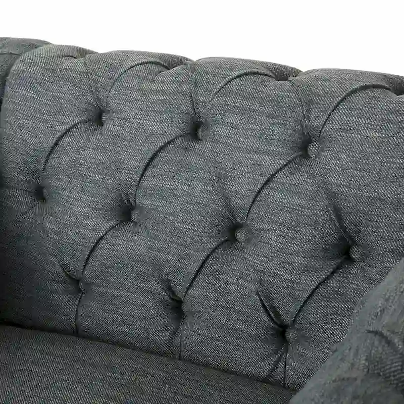 Button Tufted Club Chair with Nailhead Trim