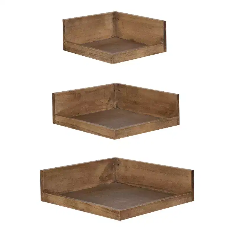 3pc Levie Corner Shelf Set - Kate & Laurel All Things Decor