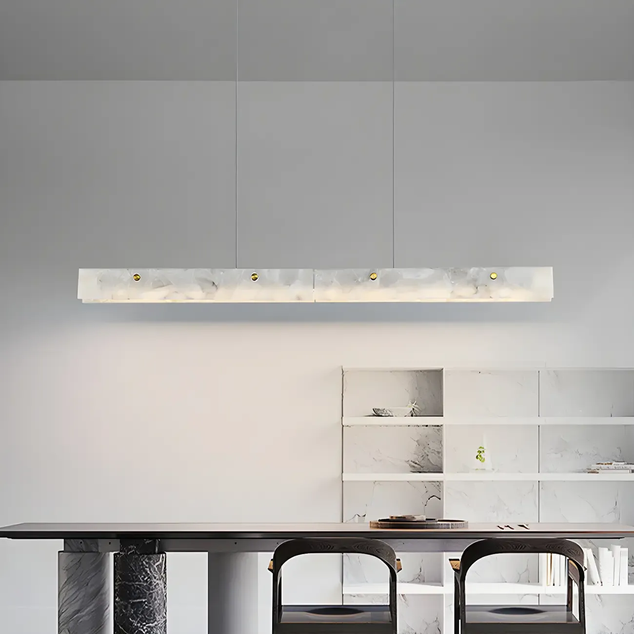 Modern Gold Metal Rectangle Kitchen Island Pendant Light