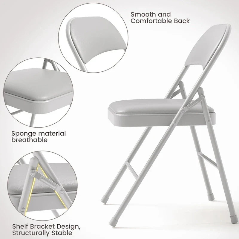 Folding Chairs 2/4 Pack With Padded Cushion and Back