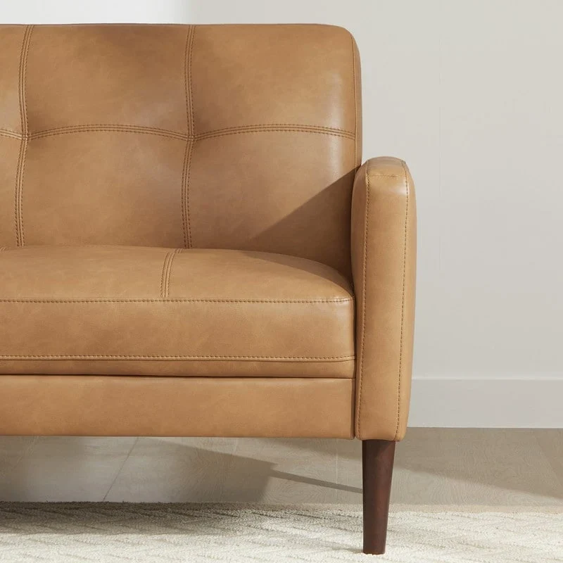 Gray Mid-Century Tufted Sofa Set - 1-Seater & 3-Seater