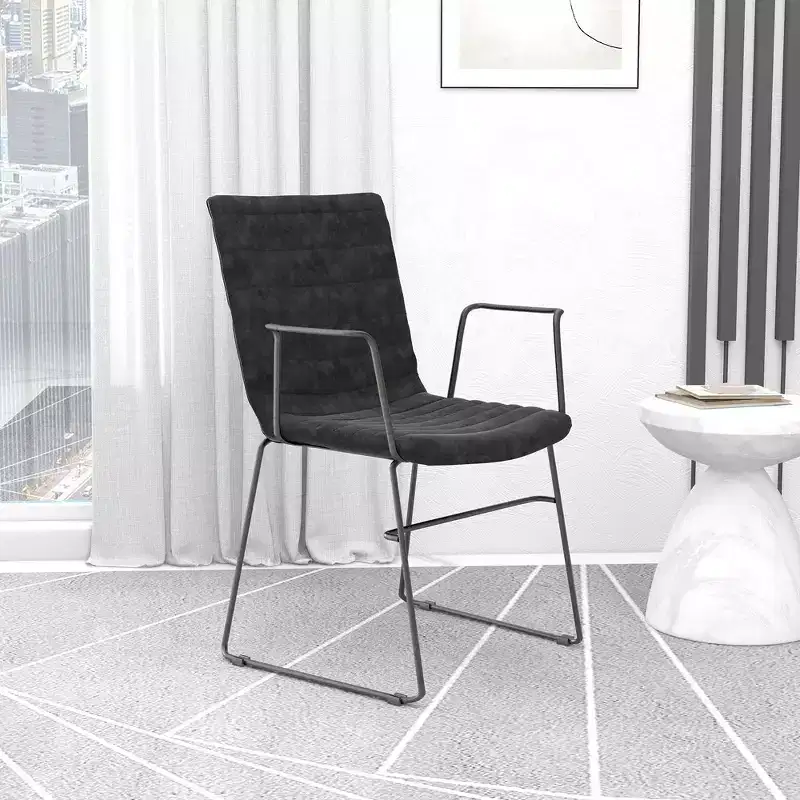 LeisureMod Ergonomic Office Chair Upholstered in Leather/Polyester with Powder-Coated Stainless Steel Frame Padded Seat and Back Zylar Collection