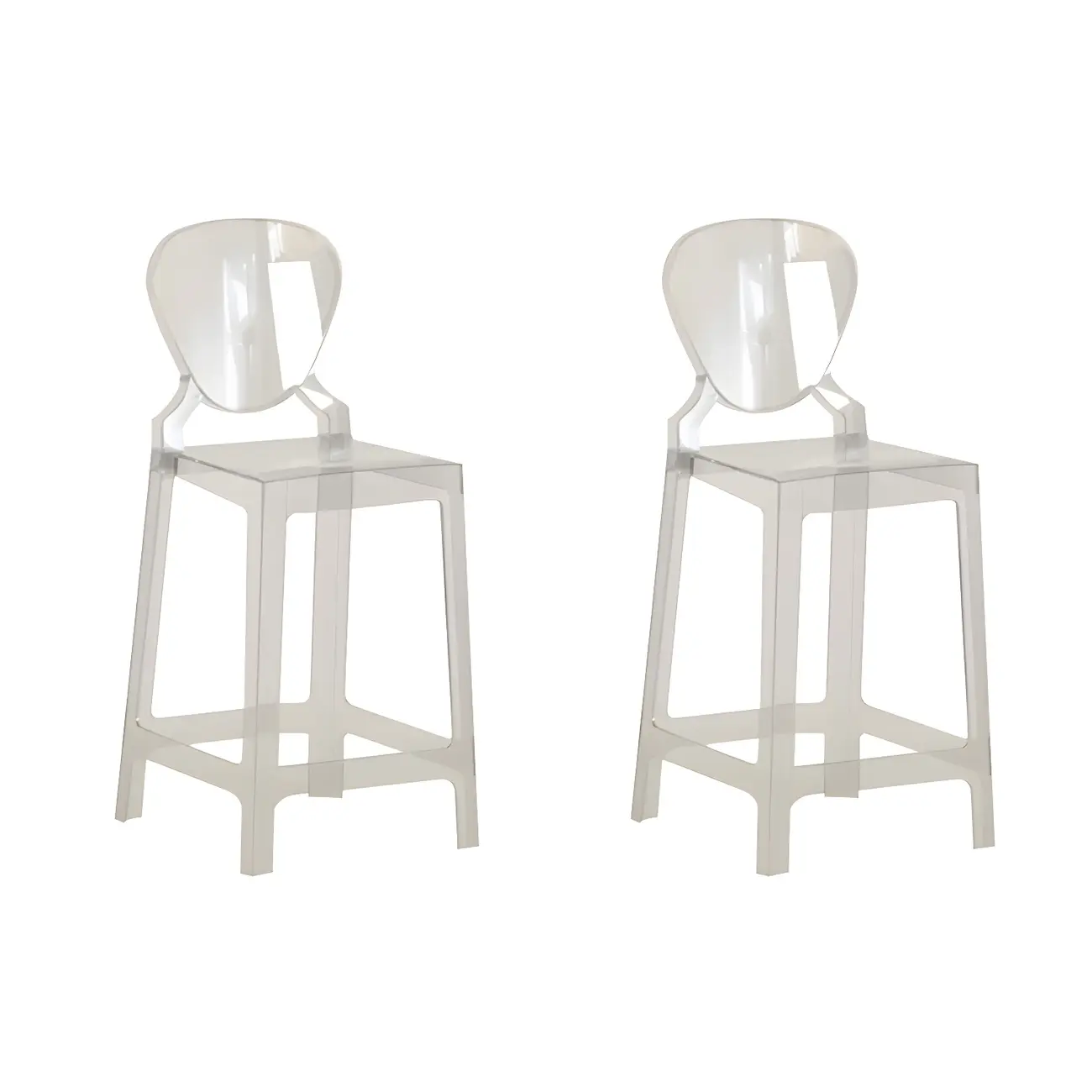 Modern Acrylic Smooth Elegant Circular Backrest Bar Stool