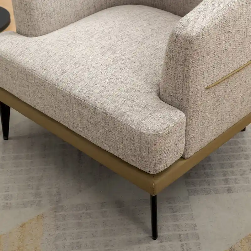 Modern Two-tone Barrel Fabric Chair