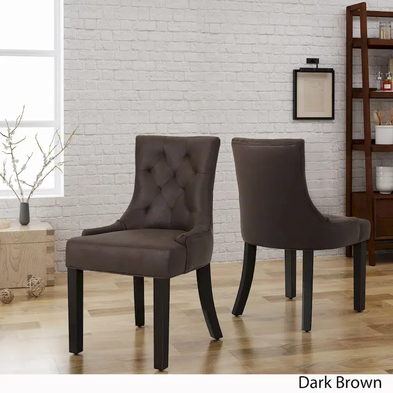 Hayden Traditional Microfiber Dining Chairs (Set of 2) by Christopher Knight Home