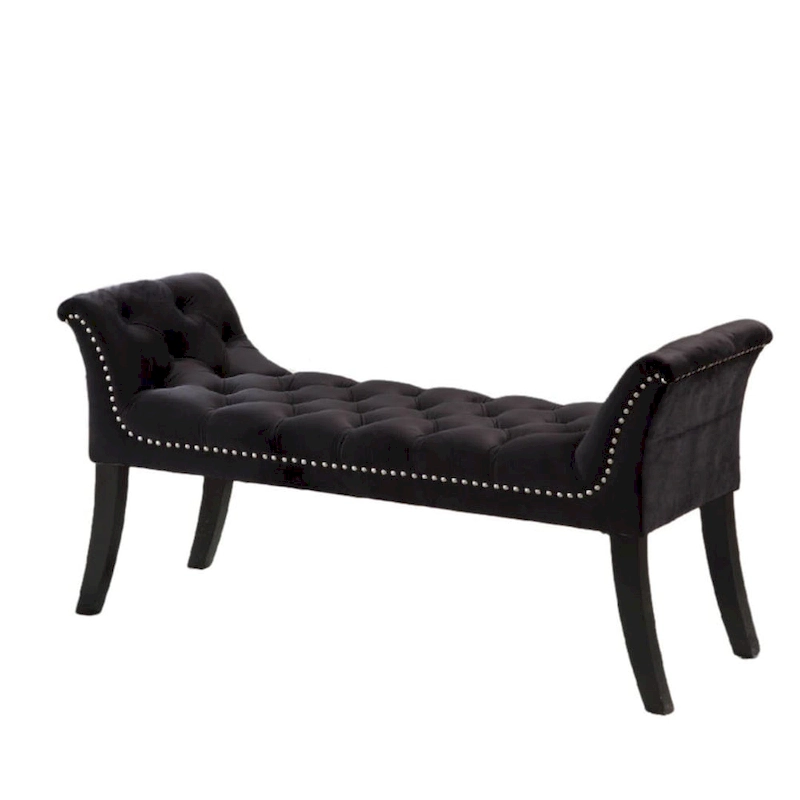 Upholstered Footrest Stool Rectangular Velvet fabric Accent Bench - 50.00L * 18.50W * 24.50H