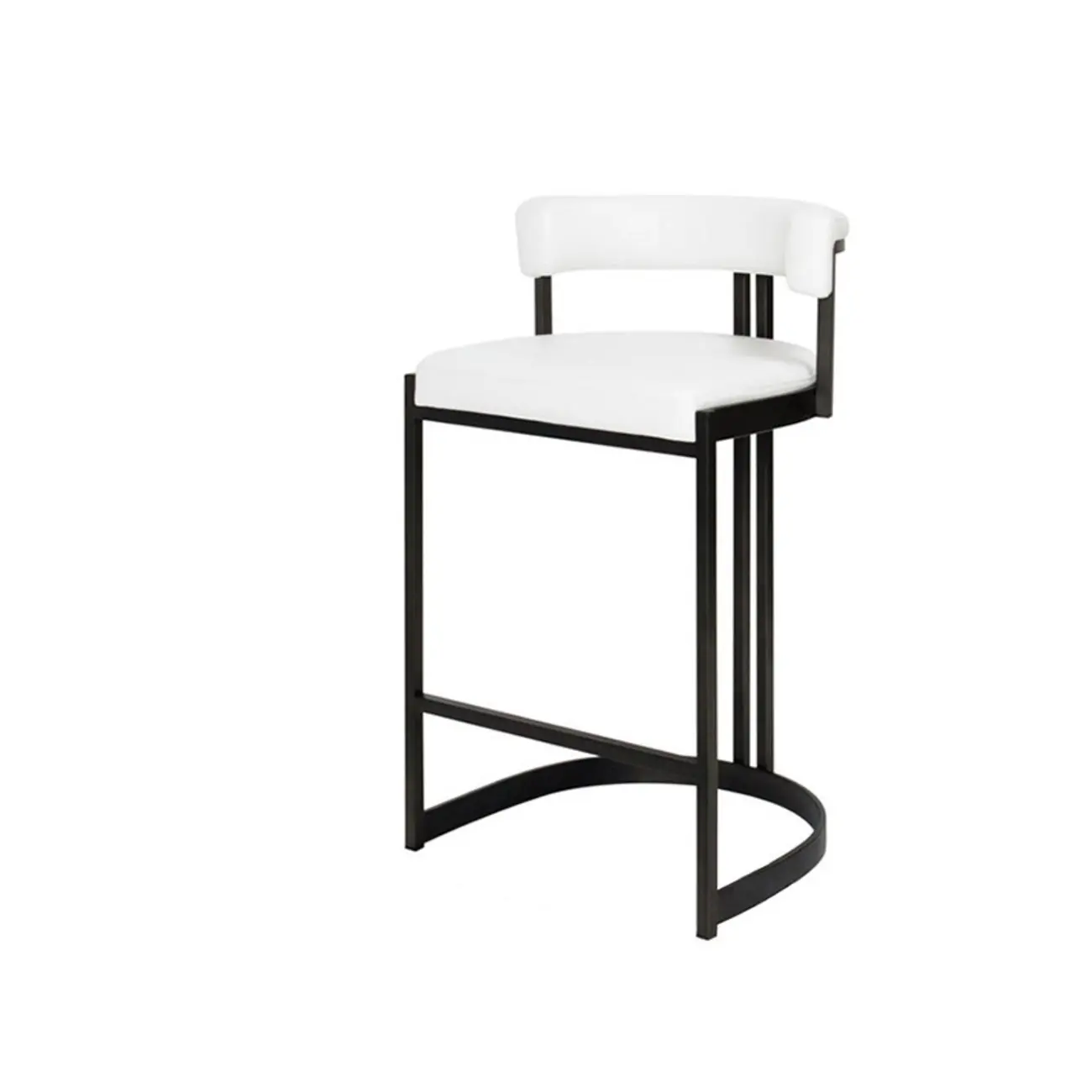 Lavish Metal Cushioned Gold Sled Bar Stool