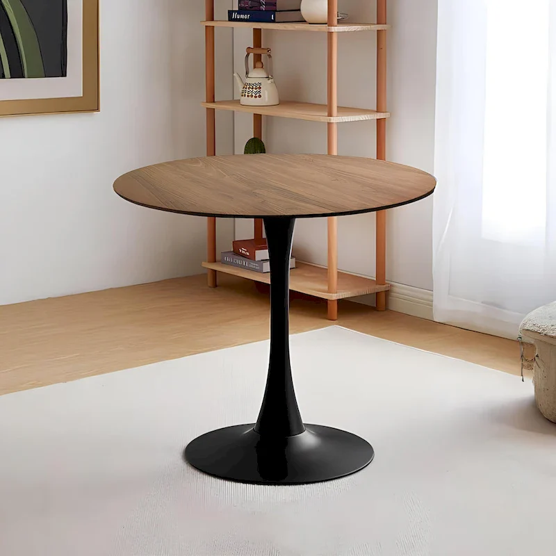 Black / Walnut+Black / White, Round Pedestal Dining Table, Seats 2–4