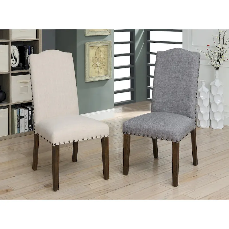 Kerg Rustic Flax Fabric Side Chairs (Set of 2)