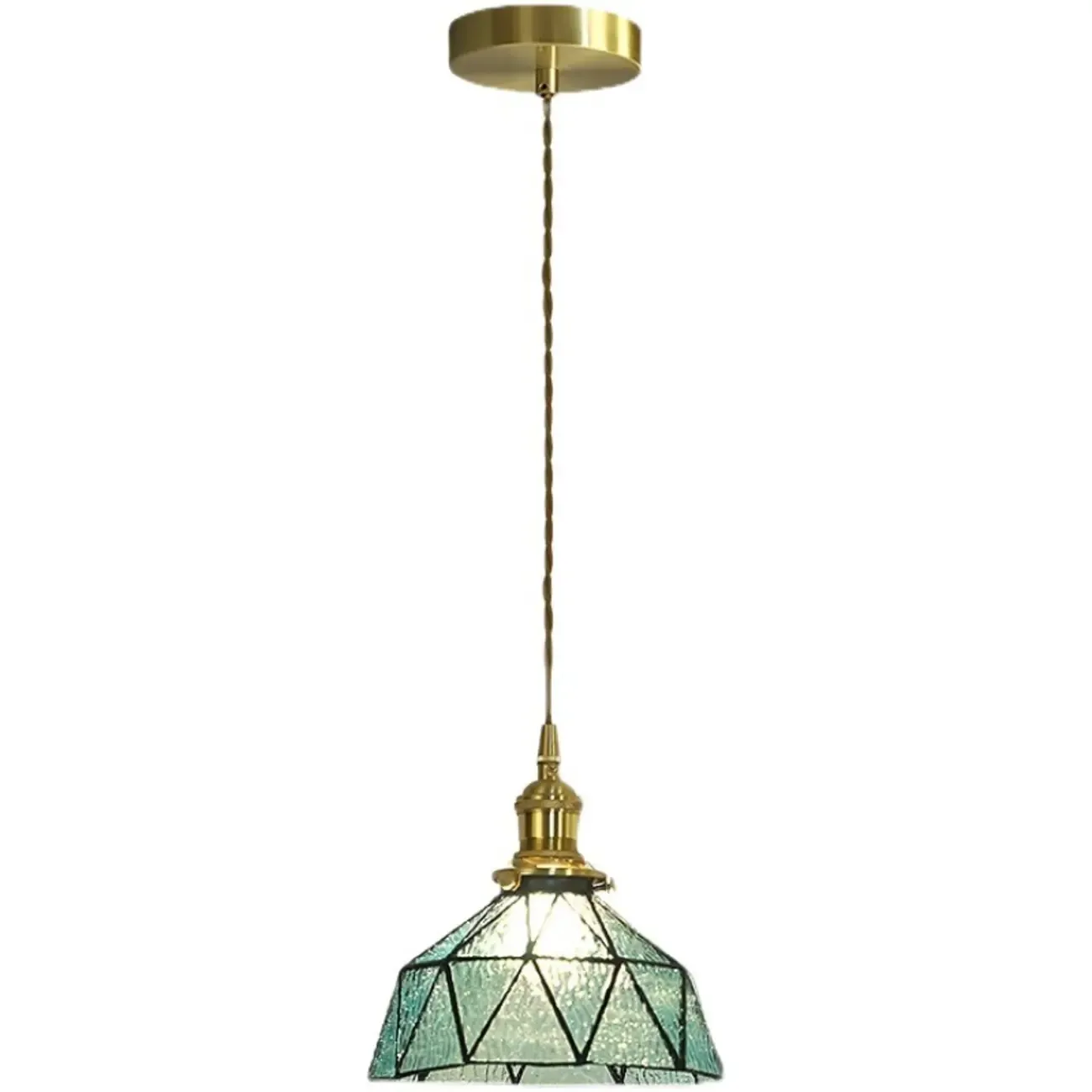 Modern Geometric Glass LED Hanging Pendant Light