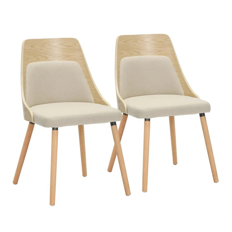 Vallemala Mid-Century Chair with Tapered Wood Legs - Set of 2