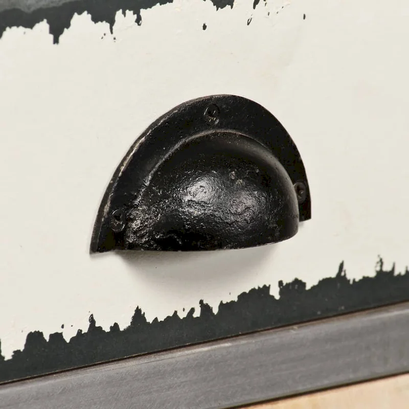 vidaXL Sideboard Solid Mango Wood and Steel 25.6 x13 x29.9