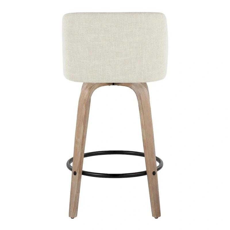 Carson Carrington Vallberga 26  Fixed-Height Counter Stool With Whitewashed Wood Base (Set of 2)
