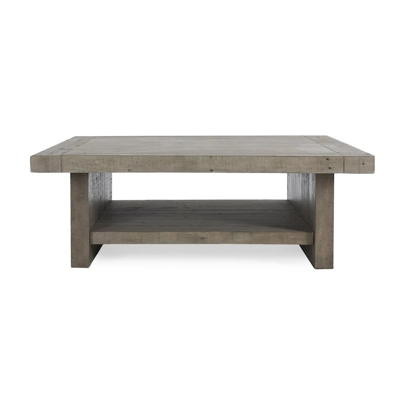 Square Coffee Table with Concrete Laminate Top & Reclaimed Wood Frame - 50Wx50Dx18H