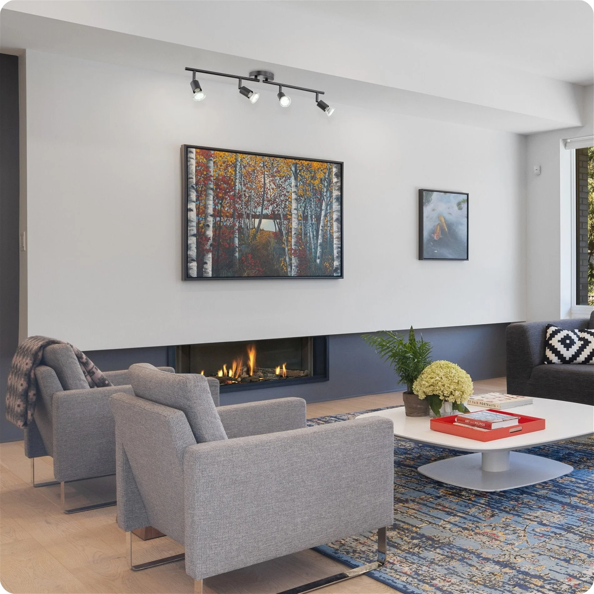 Langford 27 Modern 4-Light Directional Track Wall / Ceiling Light