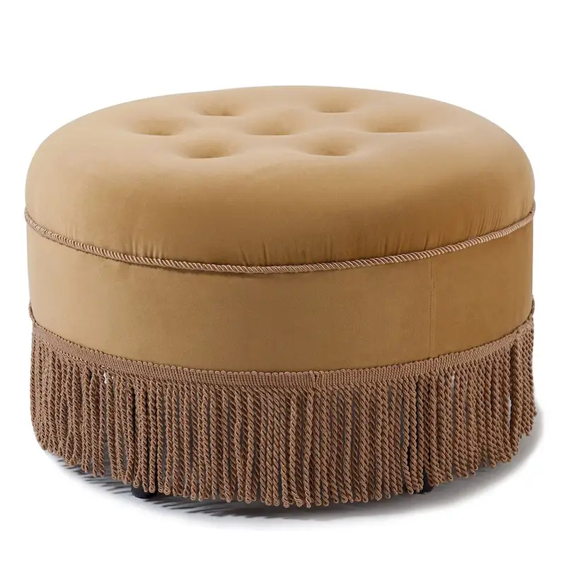 Upholstered Round Accent Ottoman
