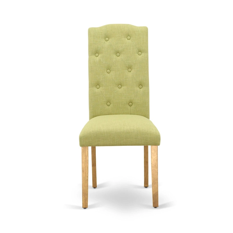 East West Furniture 3 Piece Dining Table Set- a Rectangle Kitchen Table and 2 Limelight Linen Fabric Upholstered Chairs, Oak